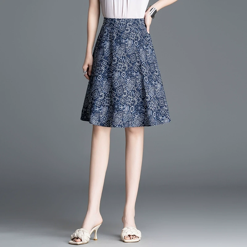 高腰遮胯短裙碎花半身裙女夏季2025年新款百搭垂感显瘦a字大摆裙