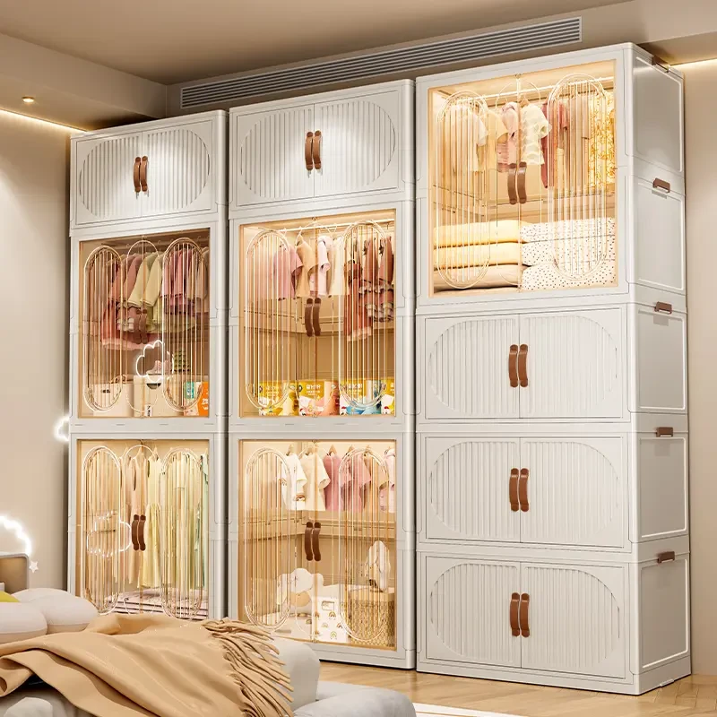 【送货上门80面宽】特大号挂衣柜收纳柜储物柜耐用折叠收纳衣柜
