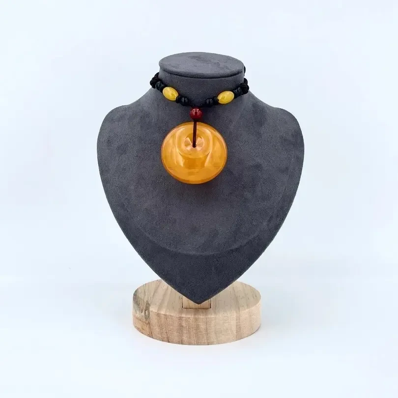 D021蜜糖红平安扣素绳款