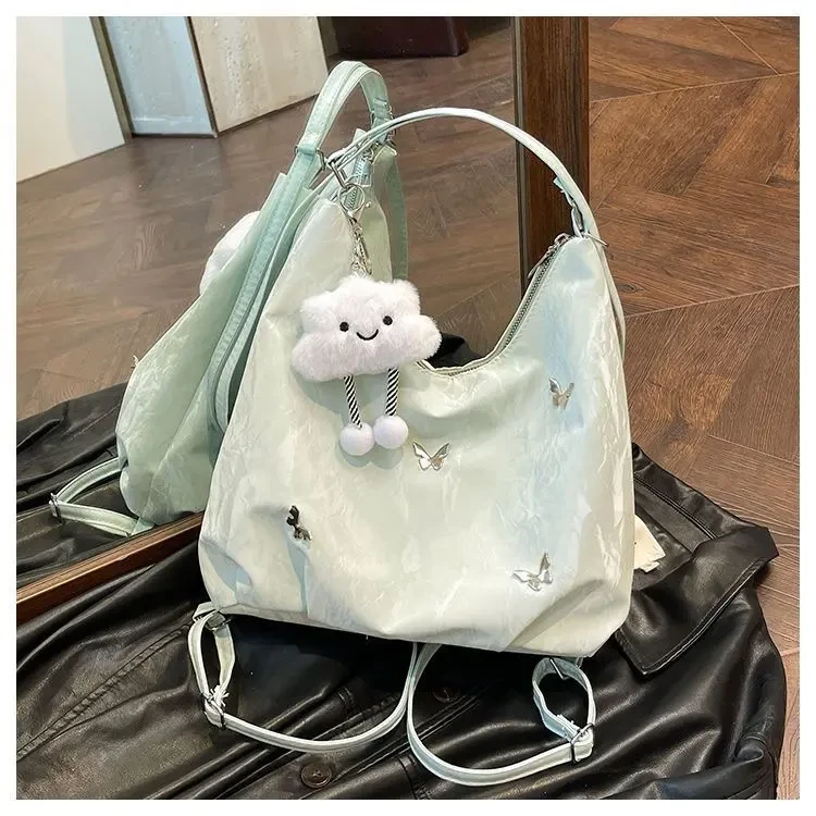 大容量夏包包女2025新款时尚通勤双肩后背包多用单肩水桶托特包LX