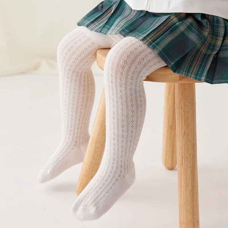 婴幼儿夏季连裤袜镂空薄款女童打底裤纯色宝宝大pp网眼防蚊丝袜