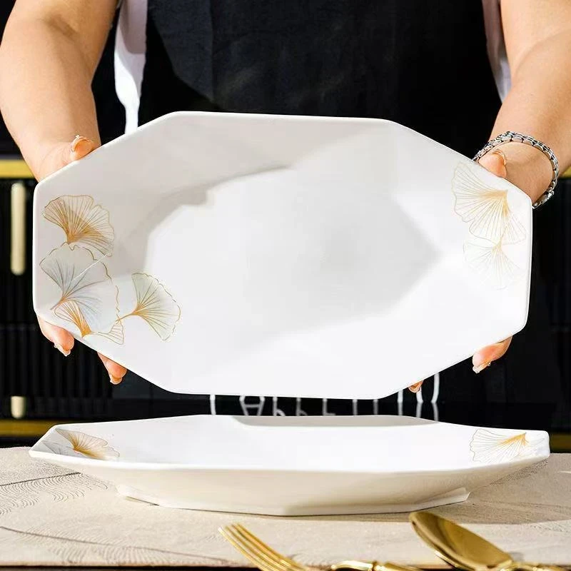 【银杏叶鱼盘12英寸2个装】破损补发