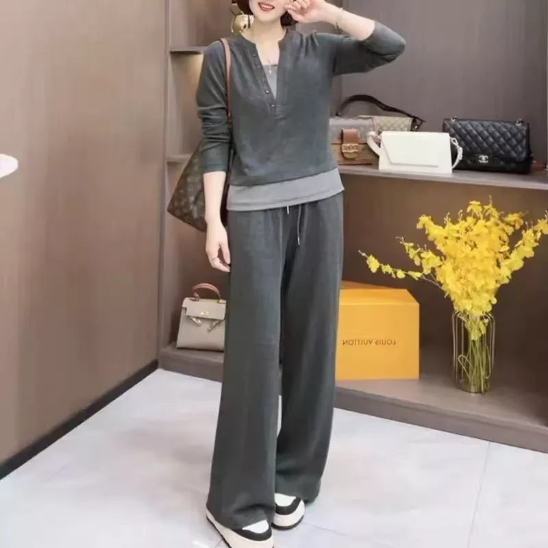 910秋冬德绒女士睡衣长袖长裤套装可外穿家居服德绒女睡衣