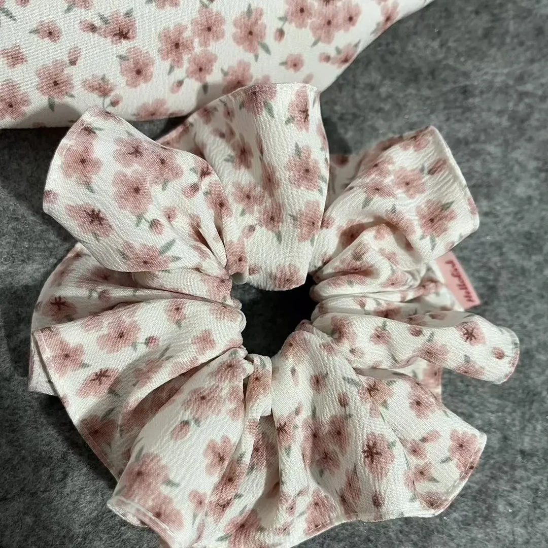 韩系碎花大肠发圈女高级感温柔扎马尾发绳清新气质新款发饰头绳