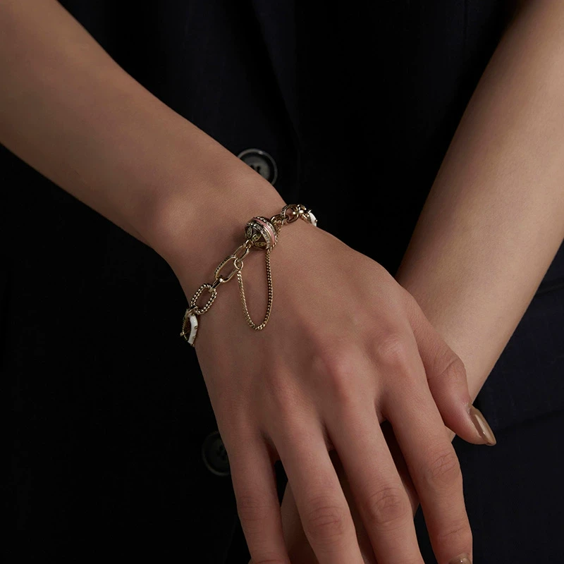 RiotLILY/艾特里里 铁合金石英石手链 粉雾森林系列磁吸玫瑰手链