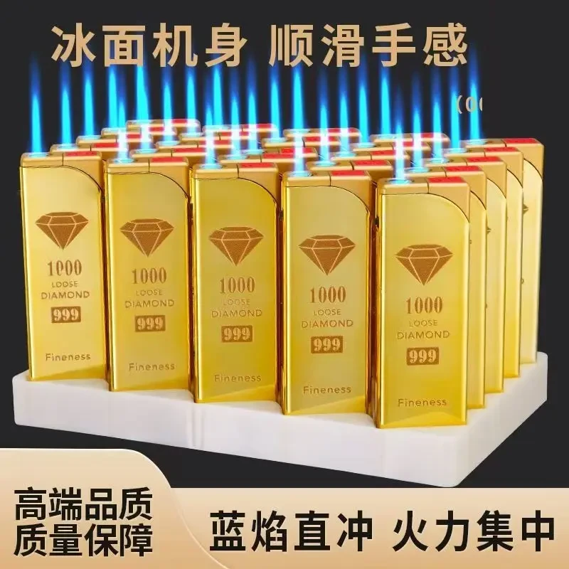 新款金条耐高温打火机可爱彩印防爆防风朋克风格直冲金属外壳充气