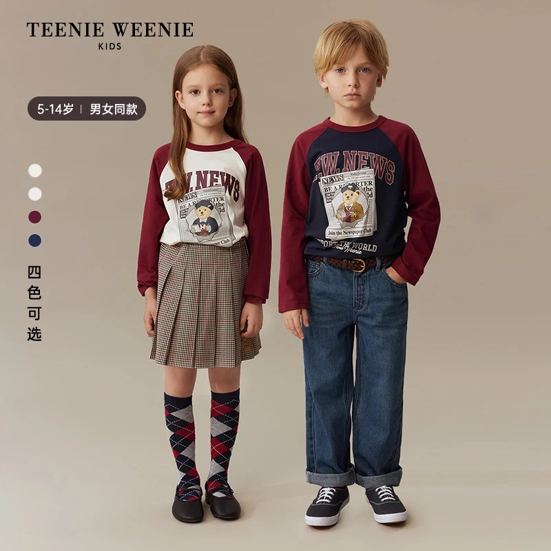 TeenieWeenieKids小熊童装宝宝撞色插肩长袖T恤TKLA257892H