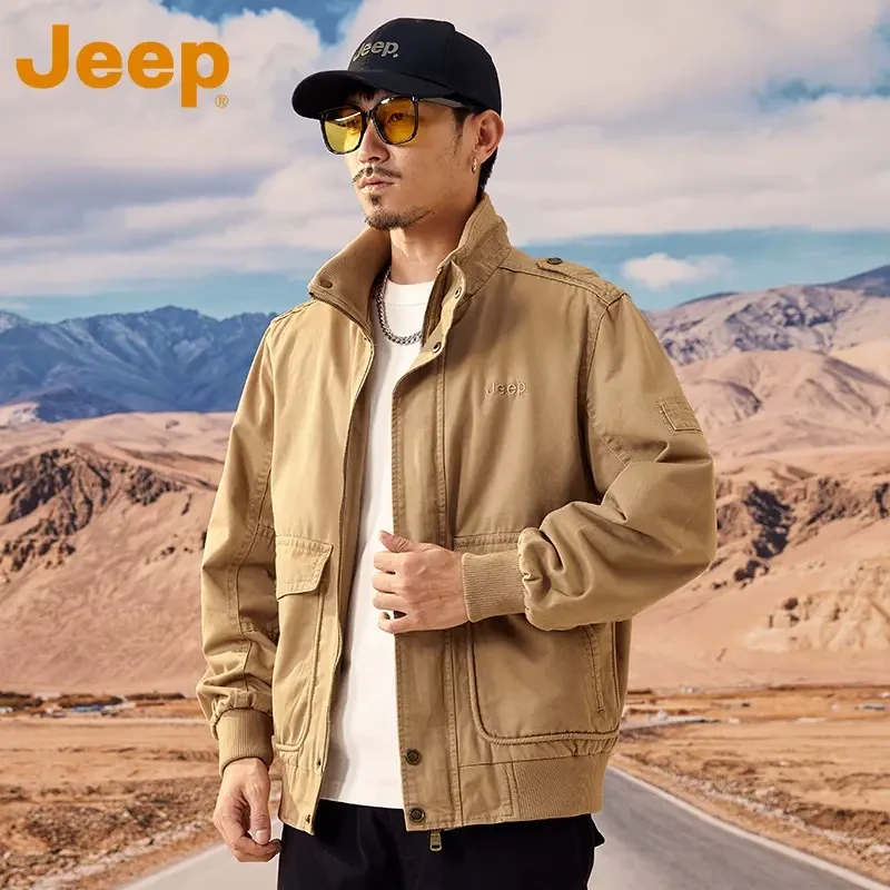 JEEP吉普美式工装夹克男士秋冬款2025新款男装宽松休闲中年外套男