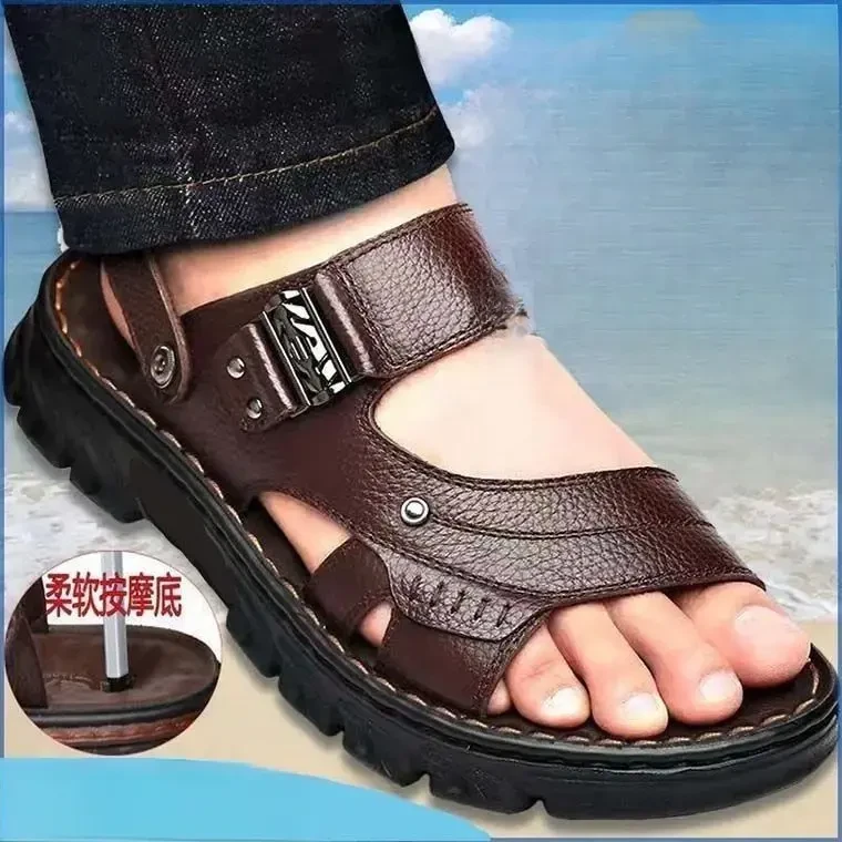 拖鞋男士款2025新款休闲软底凉鞋防水防滑耐磨防臭外穿两用沙滩鞋