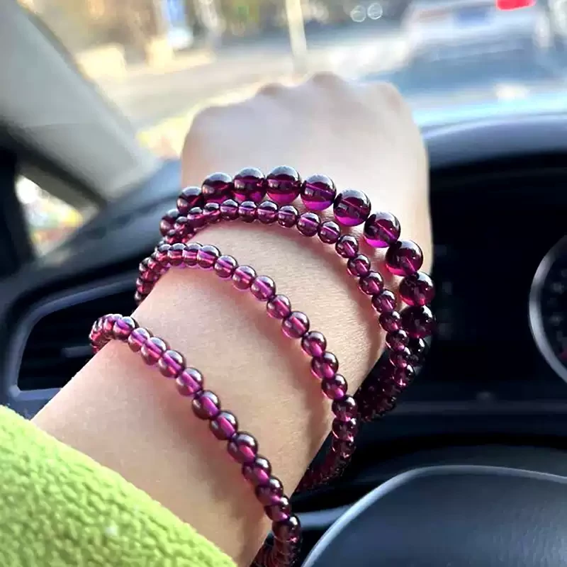 天然紫牙乌石榴石手串女正品原石水晶手串转运情绪稳定水晶手链
