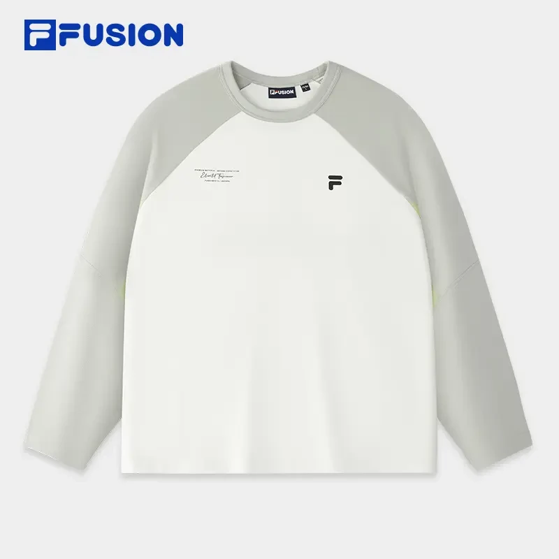 Fila斐乐情侣春季新款插肩袖长袖T宽松舒适圆领卫衣T11U525201F