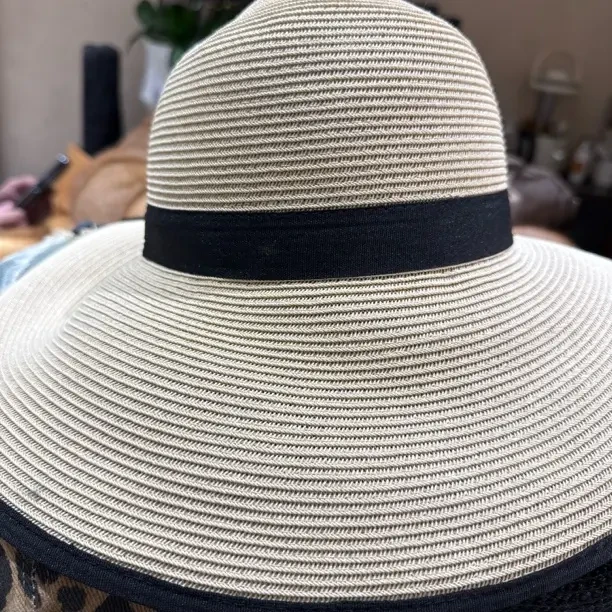 显脸小夏季防晒宽松针织大檐草帽男女款