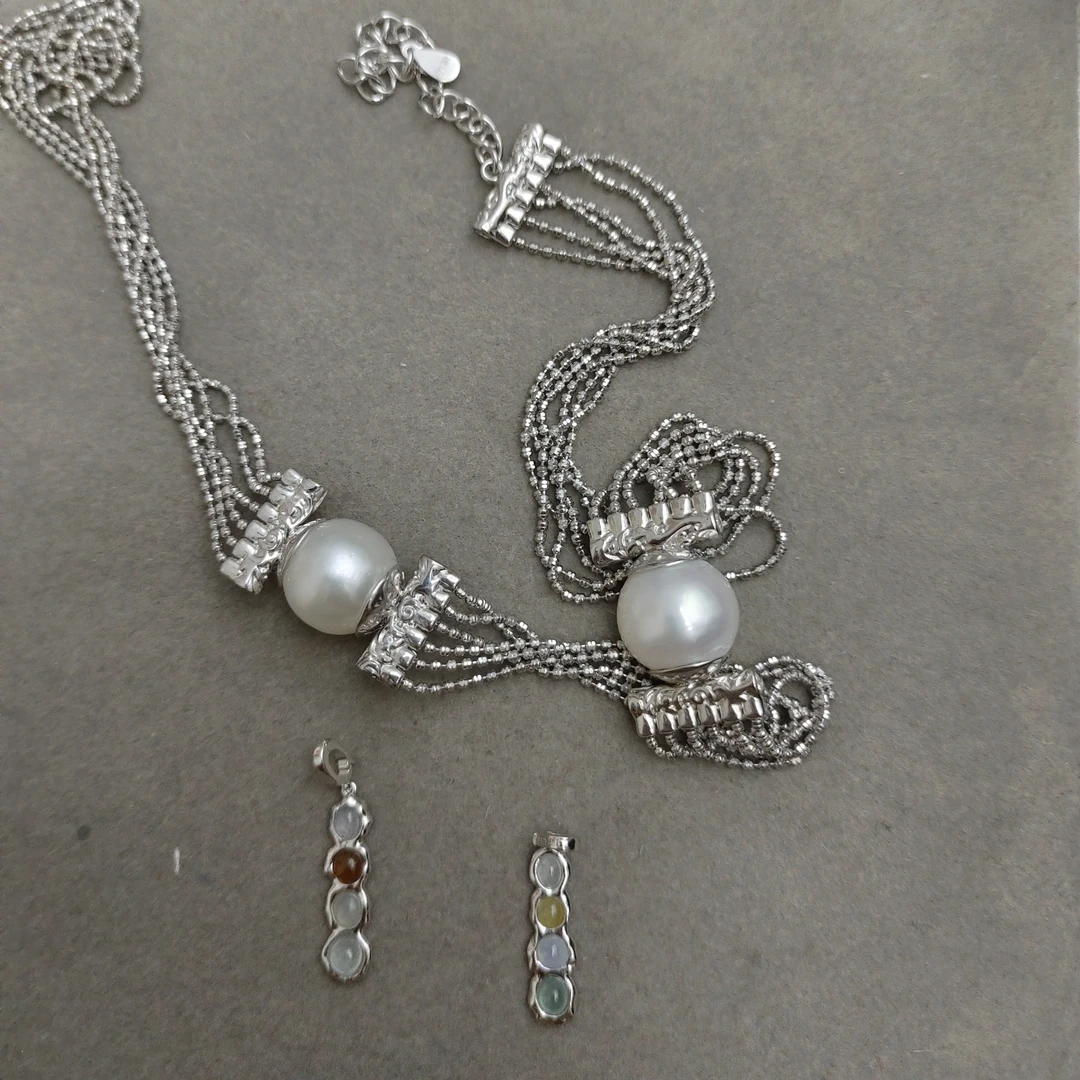 哲糖海水珍珠流苏项链