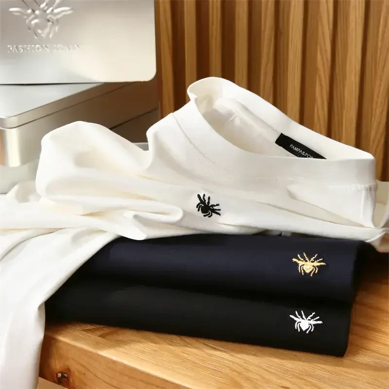 经典小蜜蜂夏季轻奢风男女情侣亲肤免烫休闲圆领短袖T恤一半故事