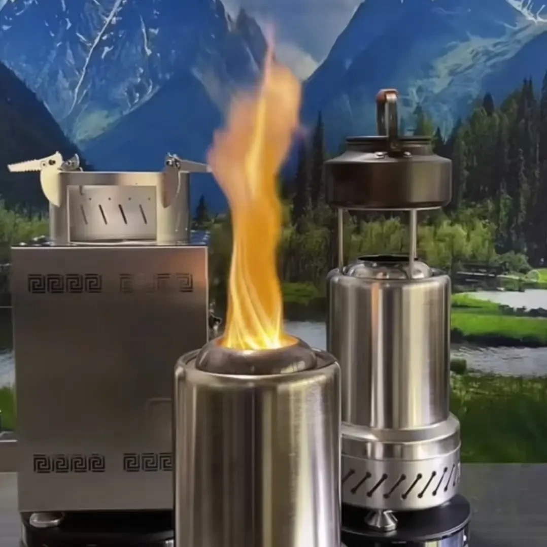 不锈钢气化无烟柴火灶户外专用