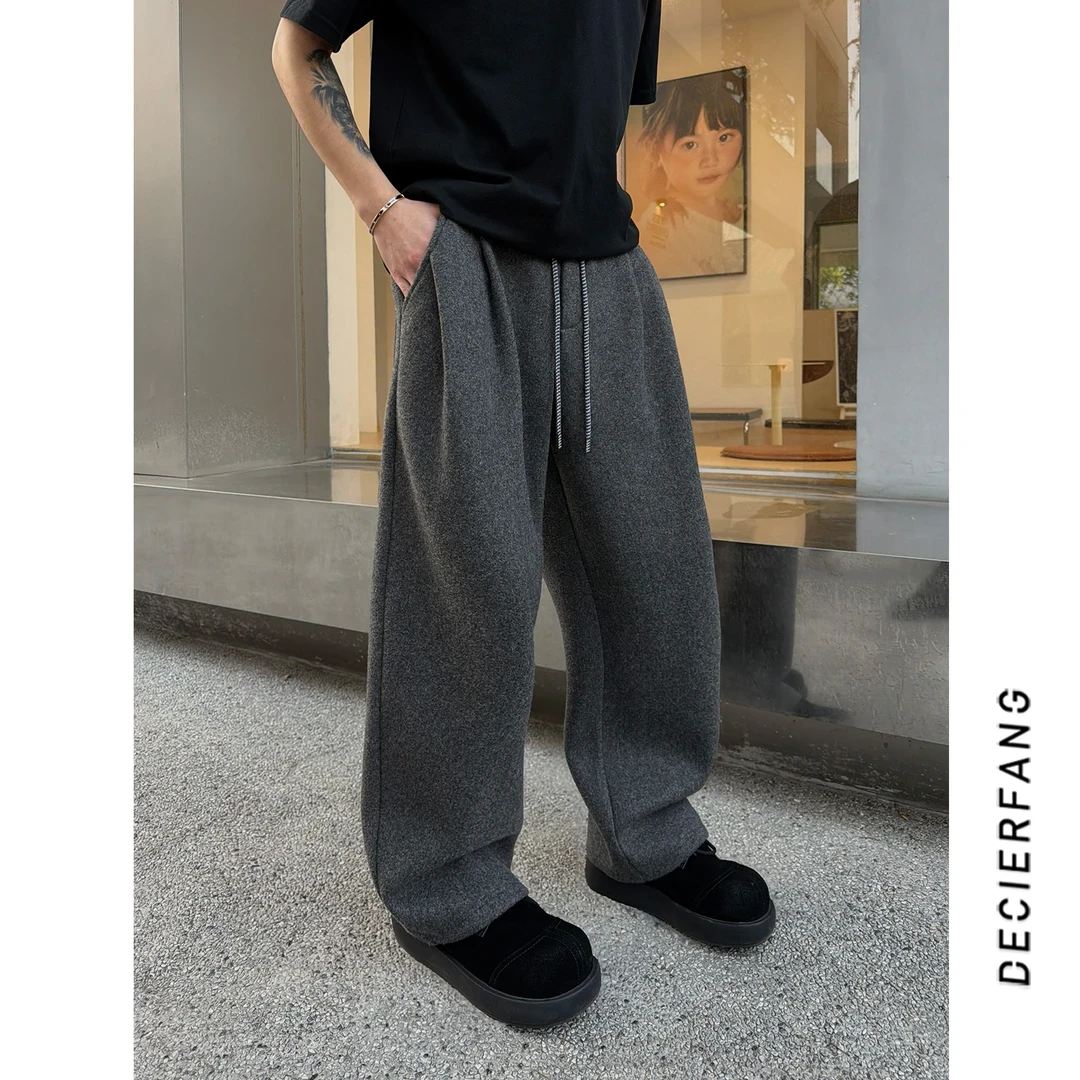 男款加绒休闲裤卫裤宽松保暖立体显瘦