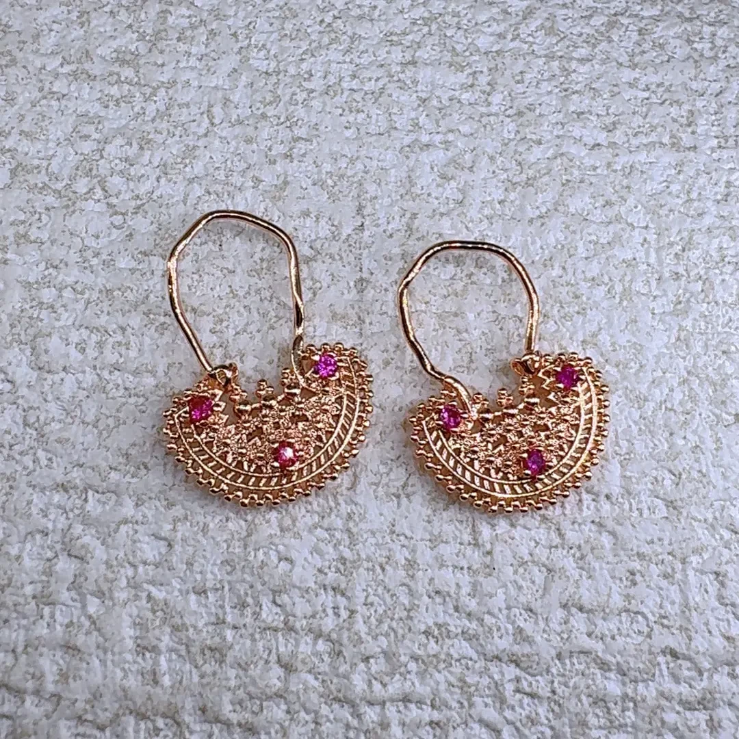 铜合金亚克力耳饰 铜合金耳环 民族风