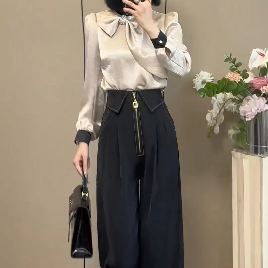 4411+4412春季新款时尚显瘦气质女士网红洋气两件套百搭款