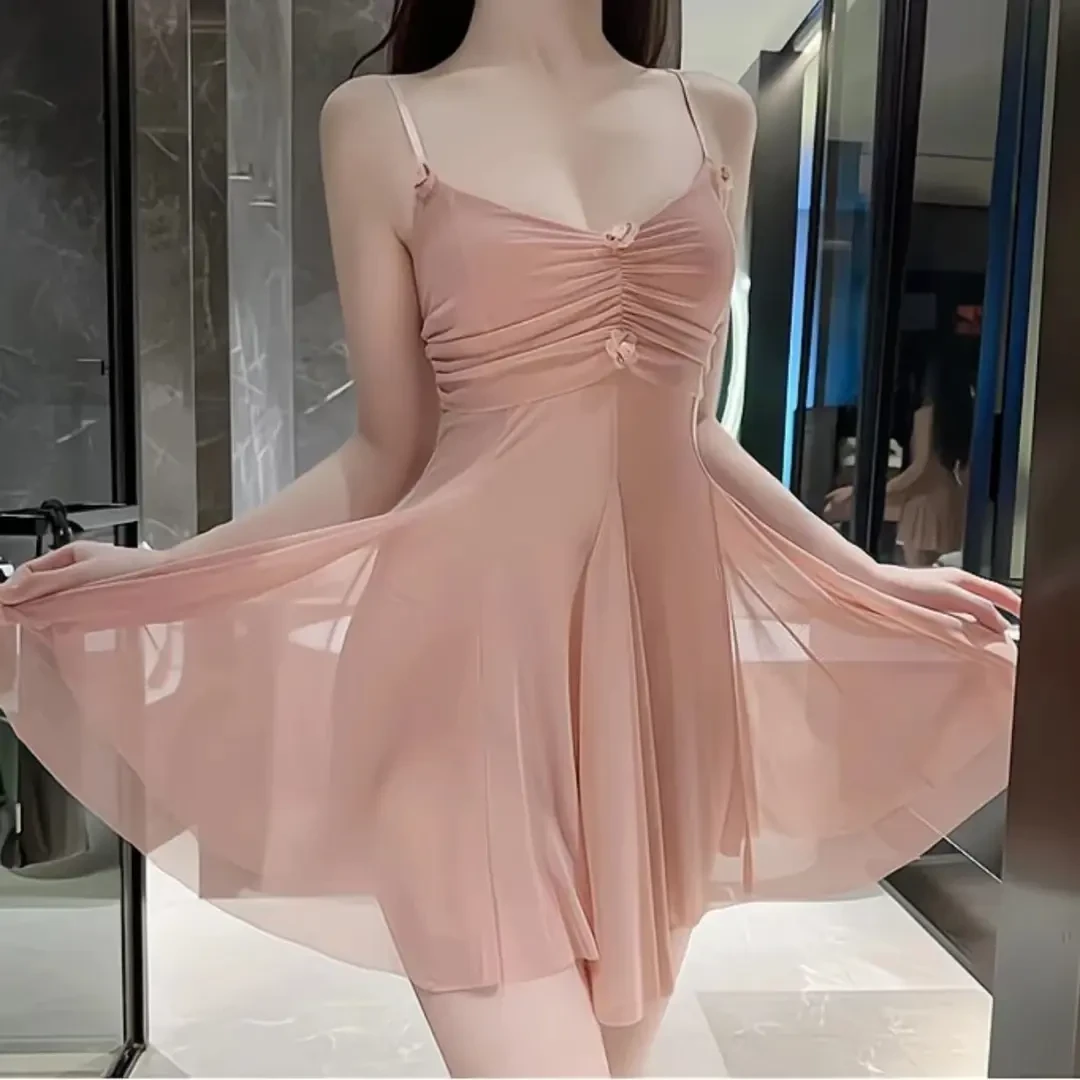 2025新款夏季新款法式吊带居家睡裙女蕾丝网纱高级感吊带裙显瘦