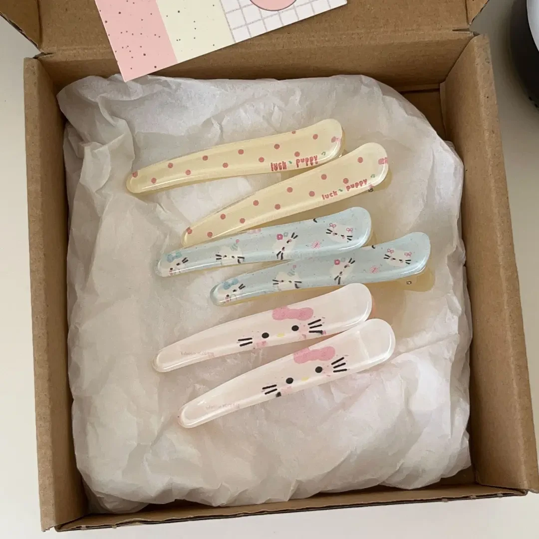 可爱甜美波点小猫咪发夹女侧边刘海鸭嘴夹子头饰化妆发卡2025夏季