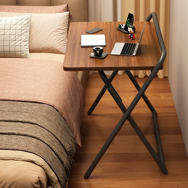 可折叠床边桌可移动出租屋桌子卧室家用书桌简易学生写字桌办公桌