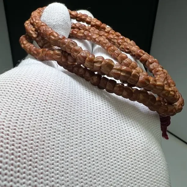 藏式直切顺纹坑鬼脸高密百香籽手串文玩