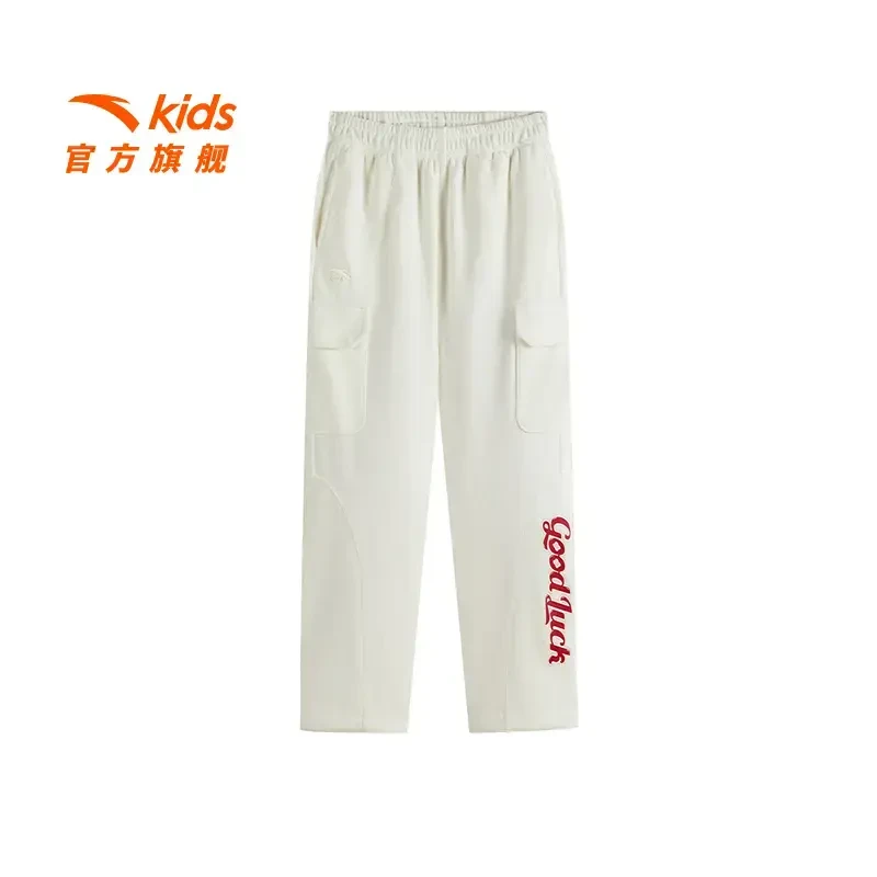 安踏儿童女大童针织运动长裤冬季保暖青少年灯芯绒裤子362518501