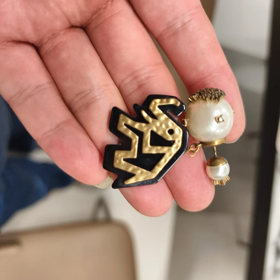 中国风少女风金色女耳钉边夹百搭镶嵌耳饰宝宝