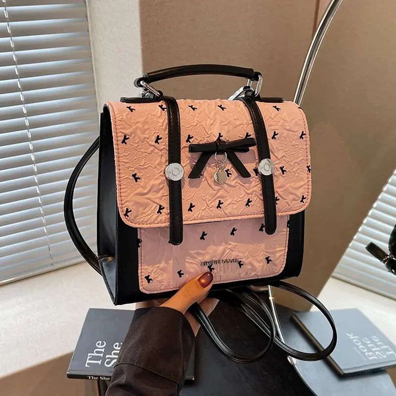 2025新款日常通勤休闲小众设计可爱潮流百搭质感双肩包简约韩版qt