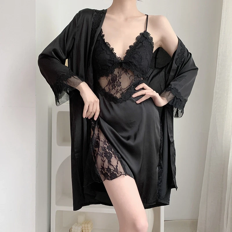 【背后撩人】性感睡衣女爆款2025新款轻奢高级感睡裙冰丝吊带蕾丝