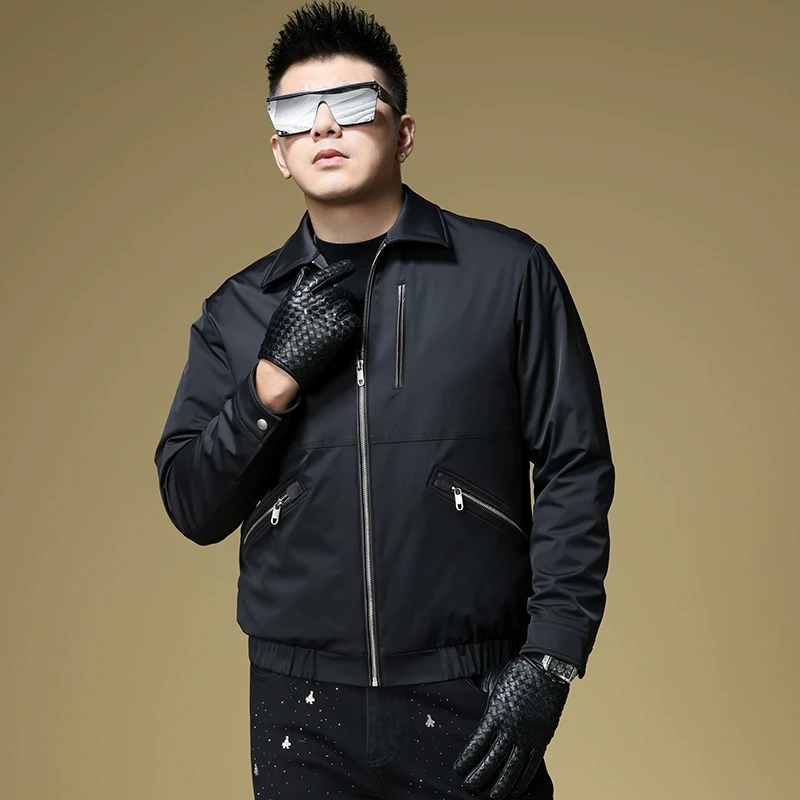 高端潮流翻领加厚保暖白鹅绒男士羽绒服冬季新款领导服休闲外套男