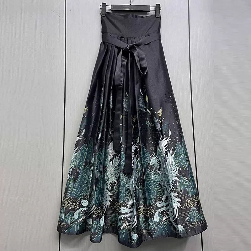 女士新款夏季改良版汉元素古风中式明制马面裙一片式半身裙