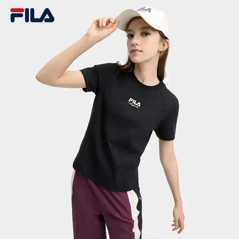 Fila/斐乐新款女士【莱卡纱线】亲肤户外运动短袖T恤F11W519103F