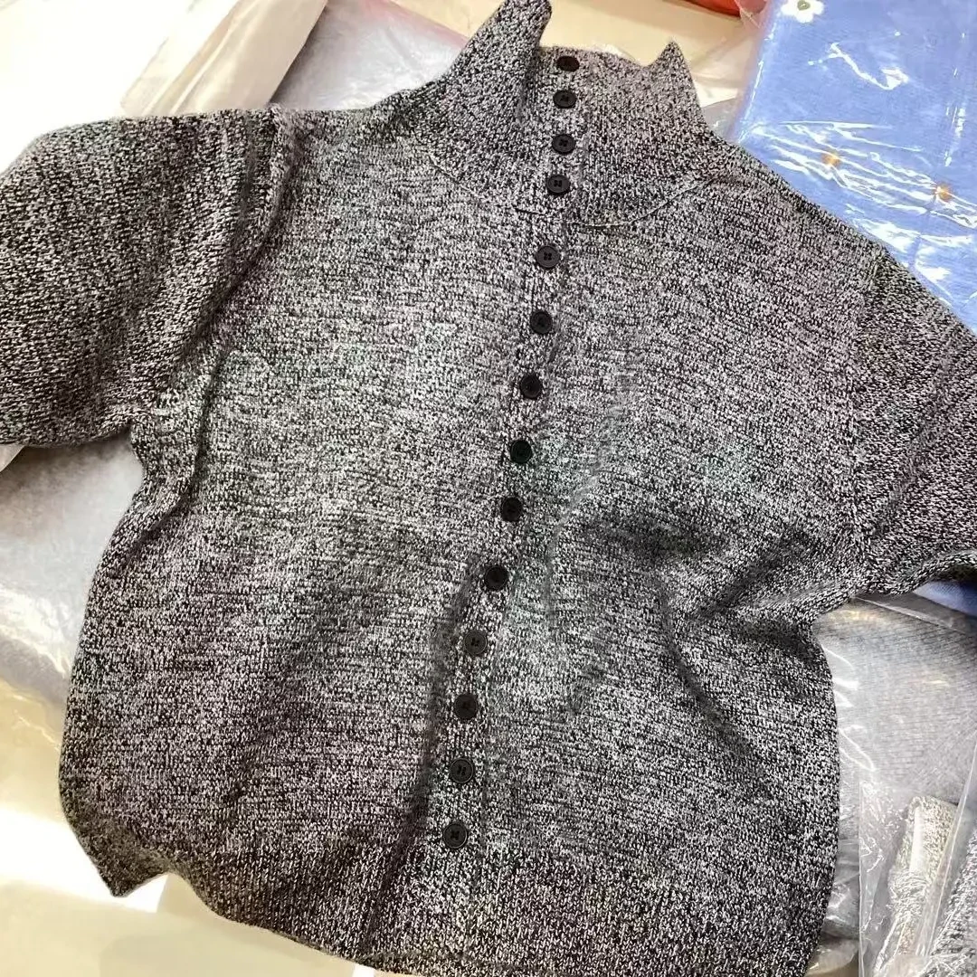 秋冬新款半高领宽松针织百搭内搭毛衣开衫外套