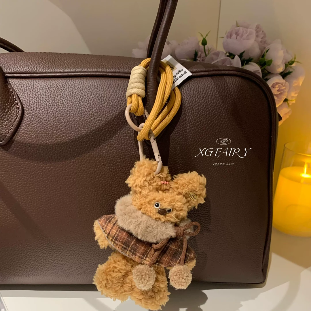 韩国扭扭棒斗篷小熊包包挂件可爱玩偶钥匙扣礼物