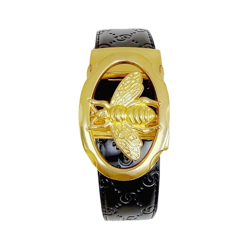 腰带小蜜蜂金色男款高档时尚休闲百搭商务