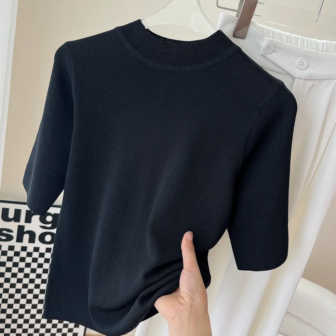 新疆包邮【c789】半高领中袖针织衫