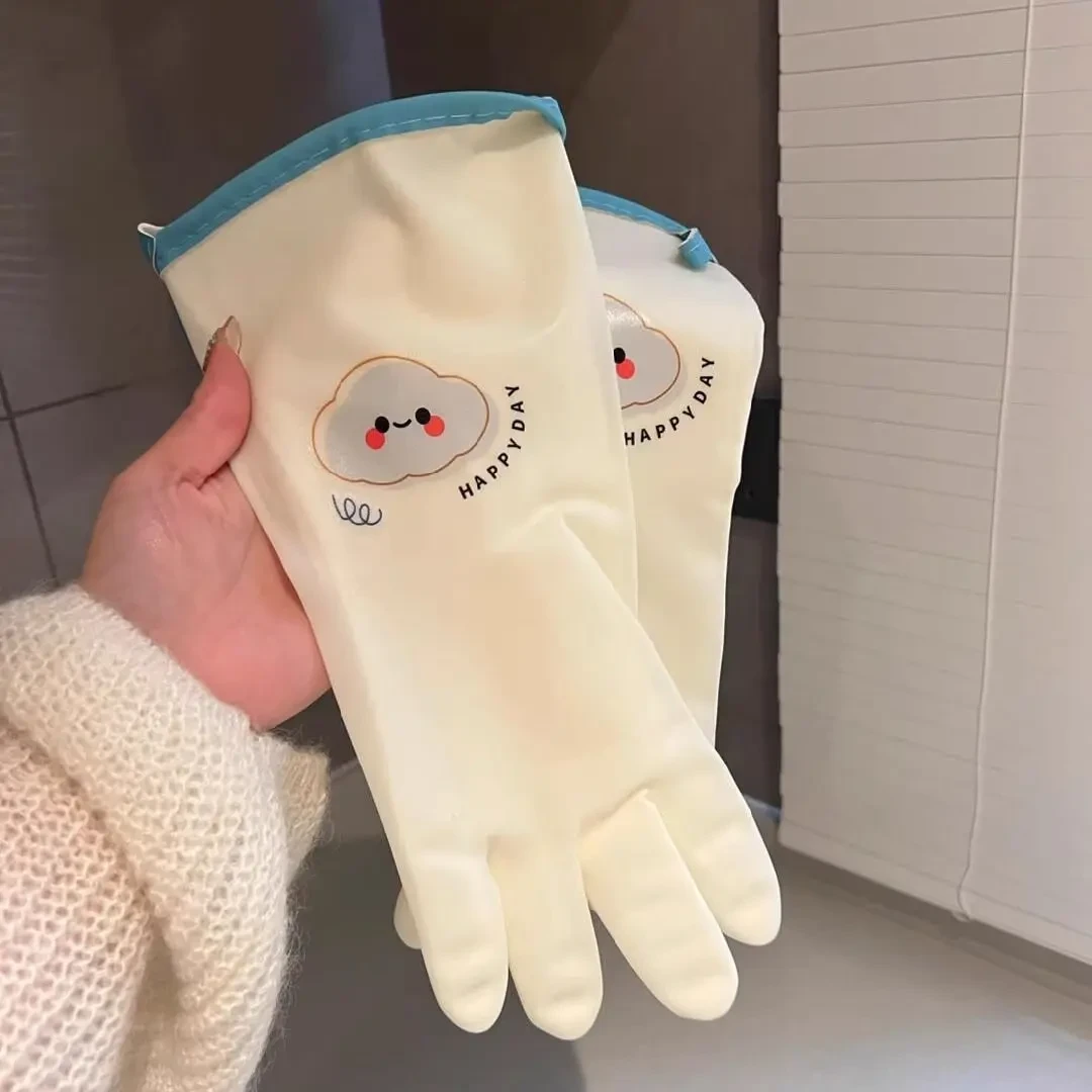 可爱家务手套洗碗厨房耐用丁腈乳胶清洁刷碗锅具厨房干活家务用品
