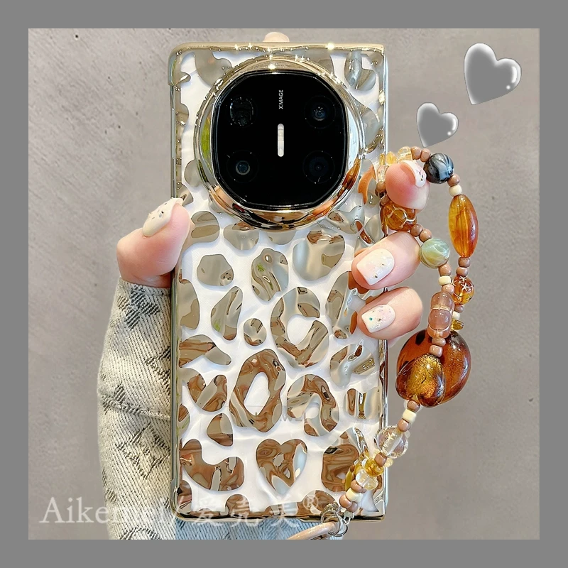 适用华为MateX6折叠屏手机壳mateXT非凡大师电镀matex5金色豹纹x3