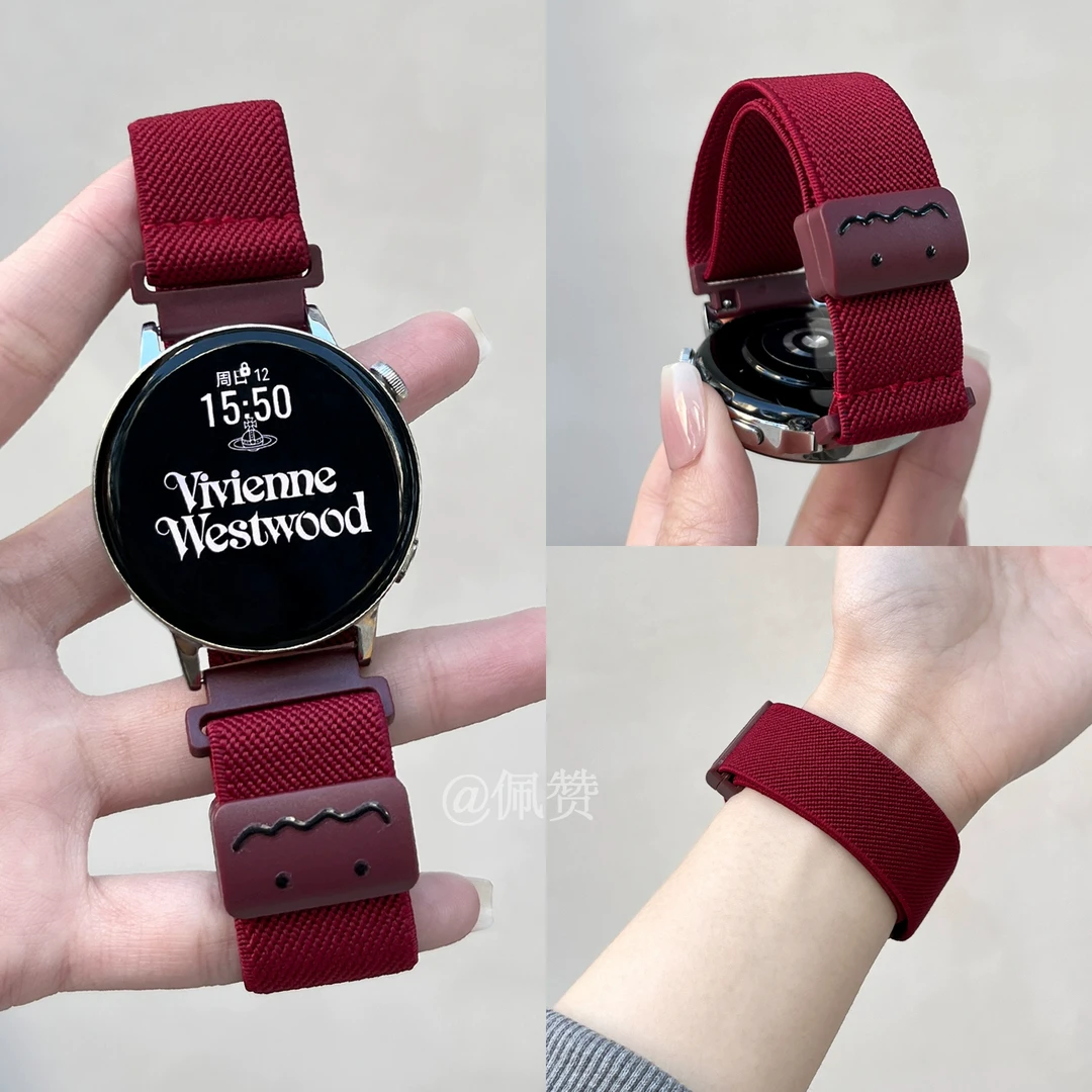 涂鸦编织尼龙vivo watch5/3/GT2表带iQOO男女磁吸运动新款夏适用