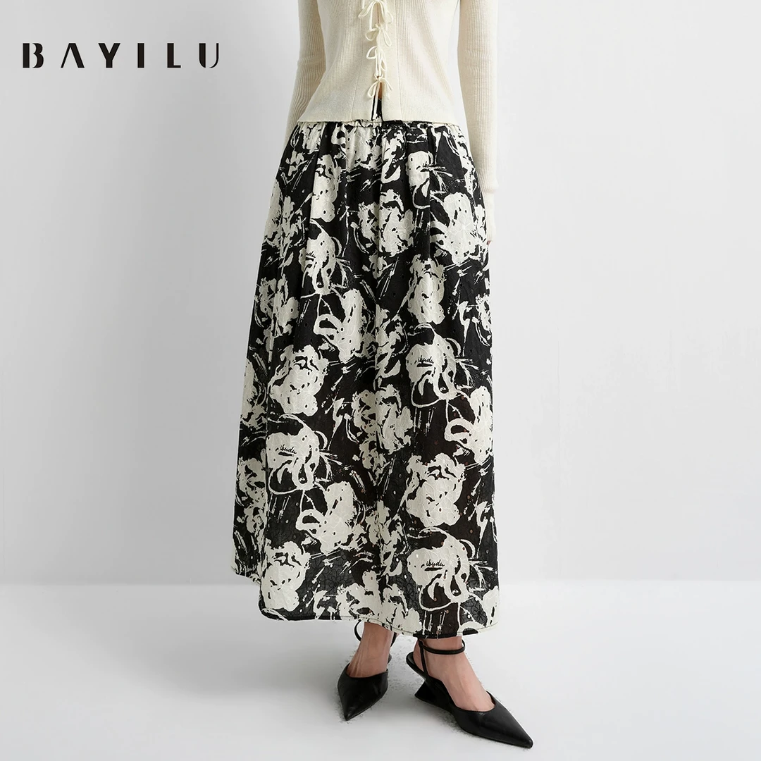 【女乔】芭依璐2025春季半身裙女法式宽松设计感长裙91Q3023