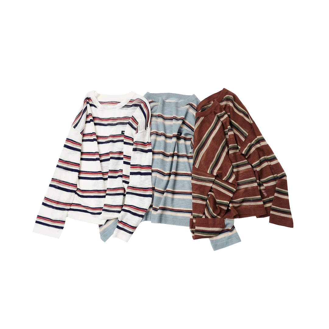 2025年夏季新款【宽松撞色条纹长袖】 DTCX57013