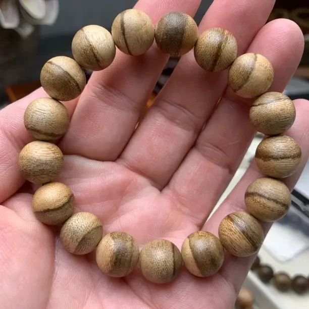 沉香沉香天然高品质1.2单圈圆珠手串文玩饰品