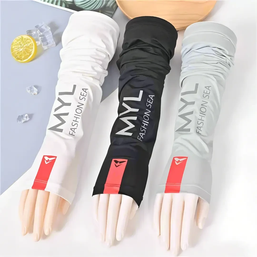 男款夏季冰袖防晒手袖防紫外线冰爽潮流个性防护臂套户外钓鱼骑车