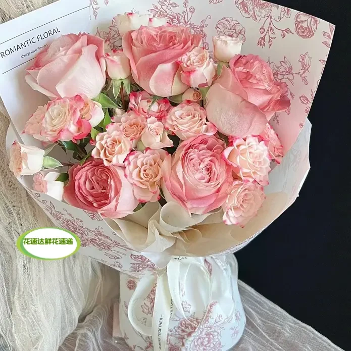 【随手礼】小支午后红茶喷色玫瑰花鲜花混搭折射泡泡订购同城配送