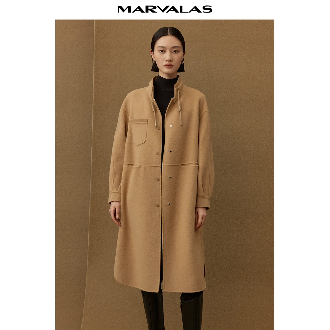 【九月专属】新中式双面呢大衣绵羊毛精纺外套M426302645