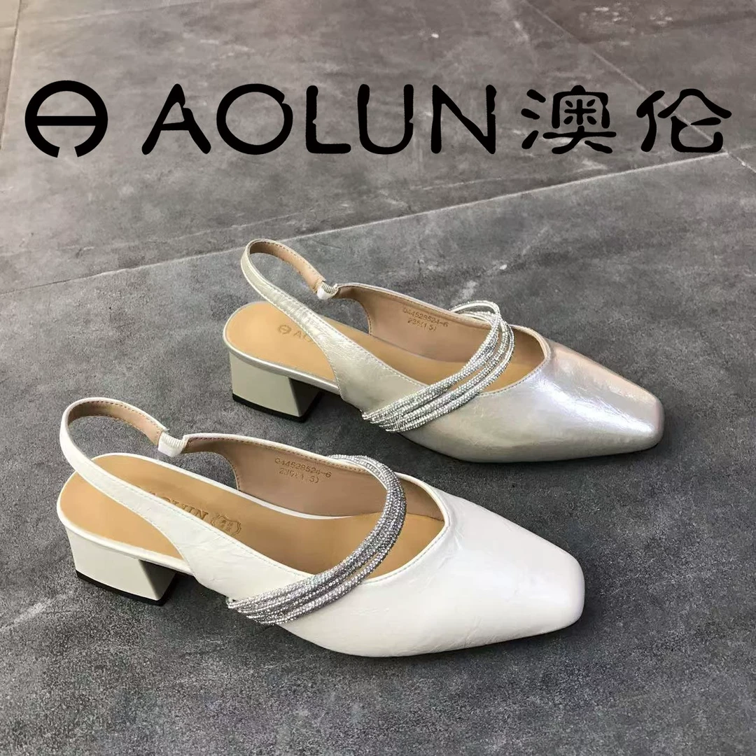 Q44528524-6澳伦夏季新款2025仙女风配裙子时尚后空小个子凉鞋女