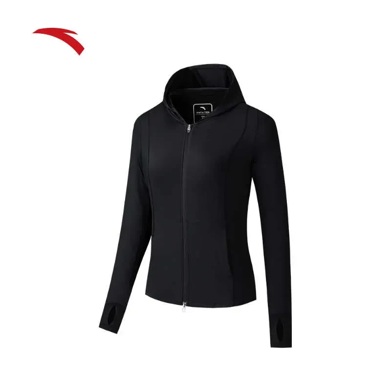 安踏小蛮腰防晒衣丨修身防晒服女UPF100 冰丝连帽外套162527733