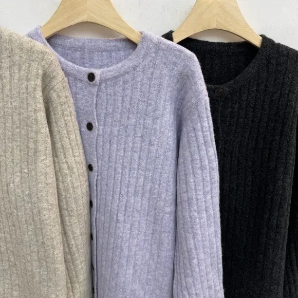 CHA MA GO DO柔软圆领长袖单排扣针织开衫上衣