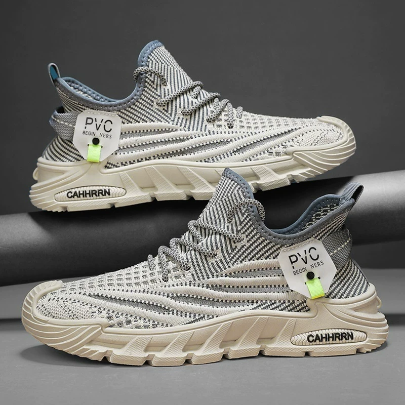 椰子男鞋夏季透气飞织网面网鞋防滑防臭轻便休闲跑步运动老爹潮鞋